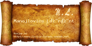 Manojlovics Lóránt névjegykártya